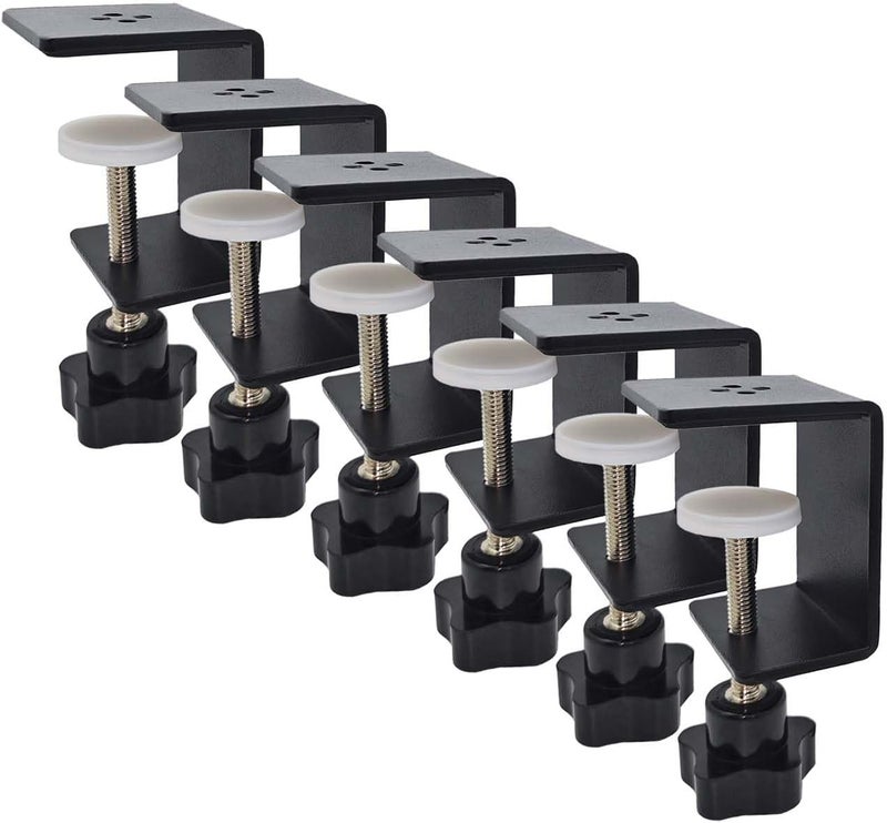 Jhanw 6 Pack Heavy Duty C Clamp & Desk Clamp | Wide Jaw Metal Woodworking Clamps, Adjustable Shelf Clamps for Desk Extension/Panel Work (Sturdy Multi-Purpose Clamping Tool) - Image 1